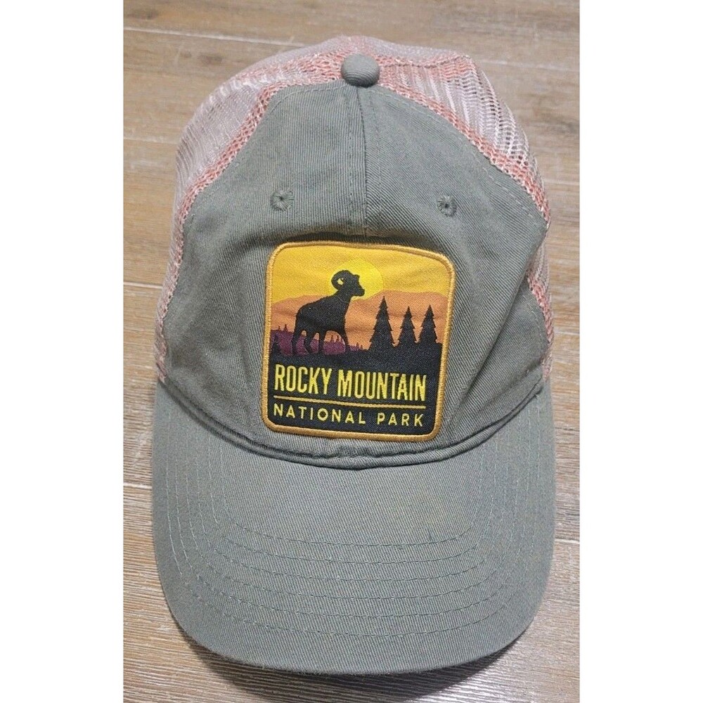 National Park Foundation ROCKY MOUNTAIN NAT'L PARK Snapback Trucker Hat GREEN